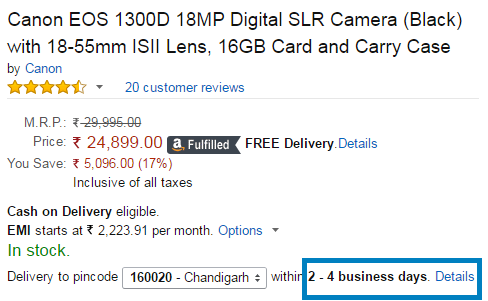 Amazon Product Page