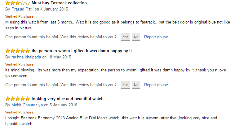 Reviews of amazon India