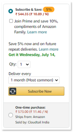 Amazon Subscribe and Save feature Amazon Subscribe and Save feature
