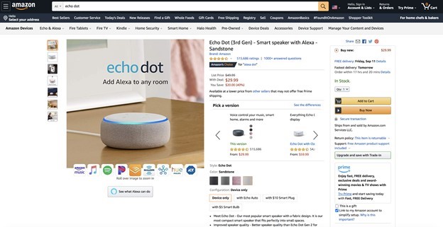 Amazon USA product page Amazon USA product page