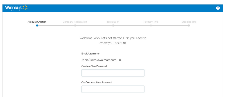 Walmart account creation Walmart account creation